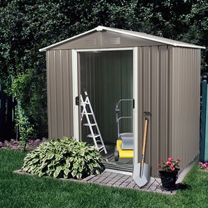 Capanno da Giardino in Metallo 6ft X 5ft, Colore Grigio - Product Image 1