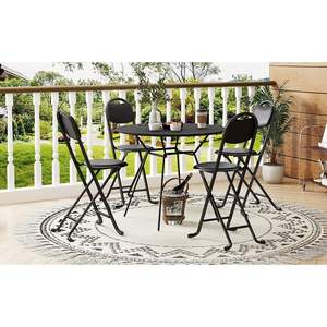 4 Uds. Sillas plegables portátiles acolchadas en el respaldo para uso en interiores y exteriores para tienda de cocina café fecha de llegada esperada 2025/6/30 - Product Image 4