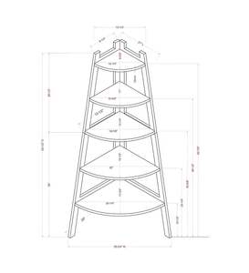 Estantería de Esquina de Madera para Sala de Estar |   Estantería para Libros de 5 Niveles, Estantería de Esquina, Librería para Decoración del Hogar - Product Image 2