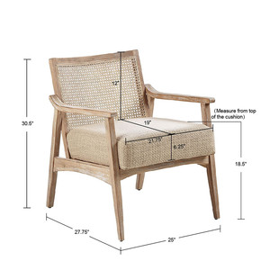 Silla Individual Moderna de Madera y Ratán Tejido a Mano, Muebles Ecológicos para Sala de Estar - Product Image 3