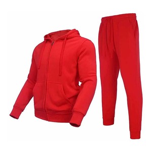 Conjunto Deportivo para Hombre, Venta al Por Mayor, Diseño Personalizado, Color Rojo, Traje de Jogging de 2 Piezas con Sudadera con Cierre, 2026 - Product Image 1