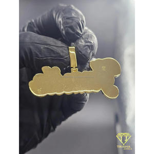 Lab Grown Diamond "ED "Letter Pendant Iced Out Hip Hop <b>Necklace</b> Custom <b>Initial</b> Bling Jewelry Gift - Product Image 5