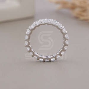 Anillo de Boda de Perfil Bajo con Moissanita de Corte Redondo de 1.80CT, Chapado en Oro Sólido de 14K y 3MM, para Damas de Honor - Product Image 4