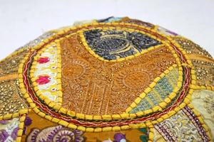 Yellow Vintage <b>Floral</b> Embroidered Round <b>Cushion</b> <b>Cover</b> Throw Bohemian Floor Patchwork Pillow <b>Cover</b> - Product Image 2