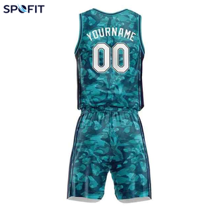 ชุดเสื้อบาสเก็ตบอลพิมพ์ลายพรางแบบกำหนดเอง SPOFIT คอวี แขนกุด ระบายเหงื่อได้ดี ผ้าโพลีเอสเตอร์ 260 กรัม สำหรับทุกเพศ - Product Image 3