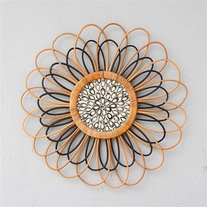 Arte decorativo de pared para sala de estar, ratán de primera calidad con incrustaciones de nácar. - Product Image 3