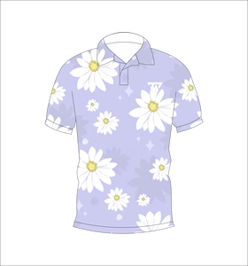 เสื้อโปโลพิมพ์ลายดอกเดซี่ลาเวนเดอร์สำหรับผู้ชาย เสื้อยืดโปโลแขนสั้นลำลองสำหรับฤดูร้อน เหมาะสำหรับเล่นกอล์ฟ - Product Image 1