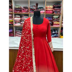 Vestido Anarkali DE BODA modesto de diseñador con Dupatta para fiestas y ocasiones especiales - Product Image 4