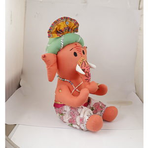 <b>Cute</b> Orange Ganesh Plush Toy for Sale Handmade Stuffed <b>Doll</b> Ethnic Festival Gift for Bulk Orders - Product Image 2