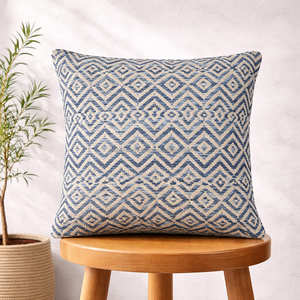 Natural Beige Handwoven Cushion Cover Fine Diamond Texture Decorative <b>Throw</b> Pillow Textured Accent Pillow Boho Home Décor - Product Image 2