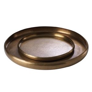 Plateau de service en laiton antique, d'inspiration vintage, vaisselle décorative pour la maison, les restaurants, les banquets, l'hôtellerie, la présentation des aliments - Product Image 2
