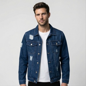 2025 hommes décontracté surdimensionné Denim Jean veste hiver avec col rabattu fermeture boutonnée avant Logo respirant - Product Image 1