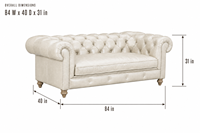 Canapé Chesterfield en cuir véritable trois places, dossier capitonné, accoudoirs roulés, style traditionnel, canapé de salon en cuir