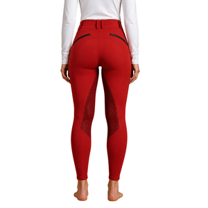 Leggings d'équitation rouges pour femmes, taille haute, pantalons d'entraînement équestre, culottes d'équitation extensibles, vêtements de cavalier confortables et tendance - Product Image 2