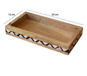 Mango Wood Incense Burner Set Bulk Luxury Wooden Bakhoor Censer with <b>Matching</b> Storage <b>Box</b> and Tray Geometric Zigzag Pattern - Product Image 3