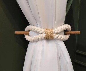 White Cotton Rope <b>Curtain</b> Tie Back: Handmade Eco Home Decor - Product Image 1