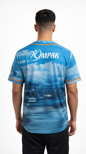 Camiseta de béisbol personalizada para equipo con tela transpirable sublimada y diseño atlético moderno - Product Image 4