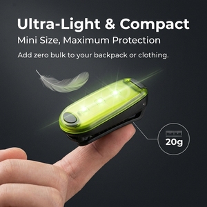 Clip-On Safety <b>Light</b> LED <b>Rechargeable</b> USB Touch Control IP65 Water Resistant <b>Night</b> Running <b>Light</b> with Multi-Functional Clip - Product Image 5