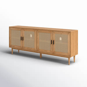 Aparador de madera maciza de 4 puertas hecho a mano Solución de almacenamiento elegante para el hogar Madera duradera - Product Image 5
