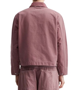 Chaqueta de Trabajo Francesa Personalizada al por Mayor para Hombre, Abrigo de Trabajo de Sarga de Algodón Rosa OEM, Uniforme de Trabajo Resistente - Product Image 3