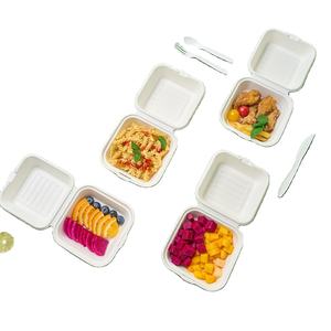 Contenedores Clamshell Go 100% Compostables, Desechables, Ecológicos, Biodegradables, Impermeables, de Bagazo, 8x8 Pulgadas, Resistentes, para Comida para Llevar - Product Image 1