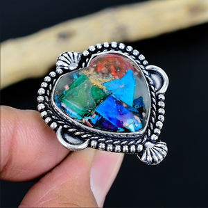 Handmade Gemstone <b>Adjustable</b> <b>Ring</b>: Vintage Jewelry - Product Image 3