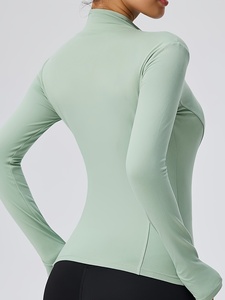 Wholesale Womens Fitness Yoga <b>Jacket</b> Base Layer Lightweight Running <b>Workout</b> Gym Training Sports Coat Slim Fit Activewear Yoga - Product Image 5