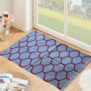 Tapis texturés à tissage plat pour les sols scandinaves avec un style subtil terreux calme équilibré 017 - Product Image 1