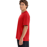 T-shirt en coton épais uni à col rond de couleur rouge (disponible en grandes tailles) pour hommes, femmes et unisexe, coupe classique