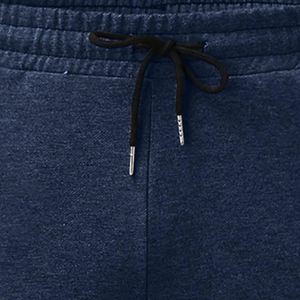 <b>Men's</b> Dark Blue Cotton Sweatpants Elastic Waist Drawstring Straight Vintage Casual Side Pockets Midweight Knitted Autumn Wear - Product Image 4