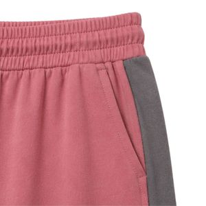 Ensemble décontracté deux pièces pour femme, rose poudré et gris, avec t-shirt à manches courtes et pantalon large, personnalisé avec empiècements contrastants - Product Image 3