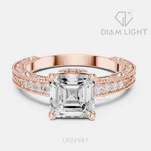 1.78CT Asscher Cut Lab Grown Diamond Solitaire Ring 14KT White Gold F+ Color VS+ Clarity IGI Certified Classic Engagement Ring - Product Image 5