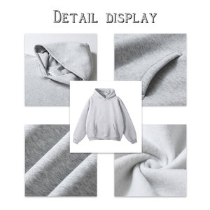 Sweat-shirts à capuche en coton de haute qualité, personnalisés, épais, à épaules tombantes, surdimensionnés pour hommes - Product Image 4
