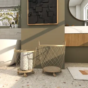 Luxury Handmade Metal Storage <b>Basket</b> with Gold Finish for Modern Home DecorPremium Handmade Metal <b>Basket</b> Organizer Home - Product Image 2