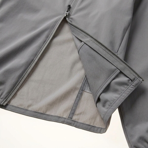 Veste à capuche coupe droite 100 % polyester, coupe-vent uni tissé, capuche à cordon, poignets côtelés, vêtements de sport décontractés pour hommes - Product Image 3