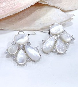 Classy Romantic <b>Silver</b> Plated Flower Chandelier Earrings With Crystal Rhinestones For Women Wedding Party Wear - Product Image 2