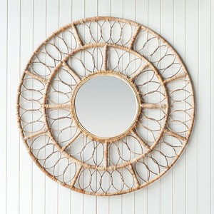 Made in Vietnam modern round rattan <b>mirror</b> premium quality home decor top deal wall <b>mirrors</b> wholesale - Product Image 1
