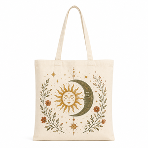 Sac fourre-tout en toile de coton durable avec cordon de serrage, logo personnalisé imprimé, sac à bandoulière réutilisable pour la plage, les voyages quotidiens - Product Image 3
