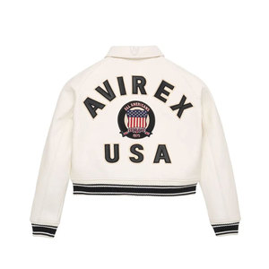 Premium Quality Custom Size Men Embroidery Avirex <b>Jackets</b> Customized Made 100% Cowhide Genuine Men Avirex Leather <b>Jackets</b> - Product Image 2