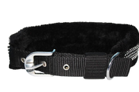 Fournisseur de colliers pour chien en nylon doublés de fourrure, accessoires pour animaux de compagnie de qualité supérieure avec anneau en D robuste et pierres, de Divine International.