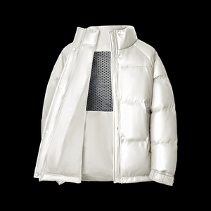 Polyester/Nylon Men's Custom Logo Embroidery Winter <b>White</b> Duck Puffer Heated Breathable <b>Waterproof</b> Windproof Hooded <b>Jackets</b> - Product Image 1