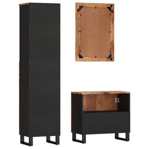 Ensemble de meubles de salle de bain de taille moyenne, couleurs mélangées, bois massif recyclé, unique et écologique - Product Image 4