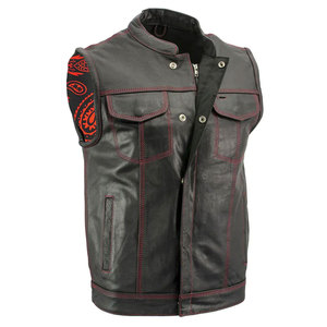 Gilet en cuir respirant pour homme, sur mesure, de qualité supérieure, style le plus récent, en cuir véritable épais pour l'extérieur - Product Image 1