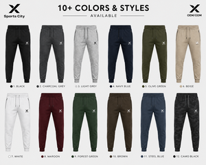 Pantalon de jogging athlétique et fuselé noir en molleton pour homme X Sports City avec logo personnalisé, design minimaliste, respirant, coupe régulière, idéal pour l'automne - Product Image 6