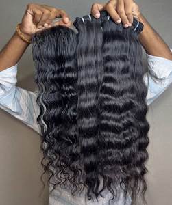 Extensiones de Cabello Natural Rizado Kinky, 100% Cabello Humano Virgen Remy, Mechones para Tejer, Doble Trama a Máquina, Tamil Nadu - Product Image 2