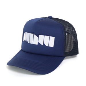 Gorra de Béisbol Unisex Azul Marino de Malla con Logotipo de Goma Blanca en Relieve, Ajustable, Estilo Casual - Product Image 1