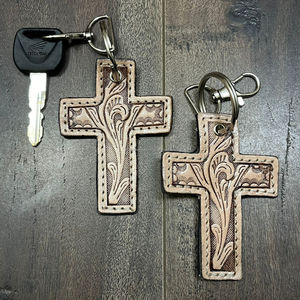 Llavero de Cuero Vacuno Hecho a Mano de Alta Calidad, Diseño Cruzado, Moderno, para Regalos Unisex, Último Modelo 2025 - Product Image 5