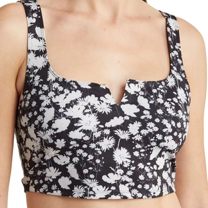 Soutien-gorge de sport imprimé pour femme, extensible, en polyester et élasthanne, sans couture, pour yoga et gym, soutien moyen, vêtements de sport - Product Image 1