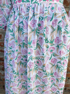 Robe imprimée à la main, tuniques indiennes, longue robe en coton indien, col en V, manches longues, robe imprimée pour femmes - Product Image 2