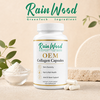 Capsules de collagène Rainwood OEM pour soutenir l'élasticité de la peau, la santé des cheveux et des ongles, et la santé des articulations et des os.